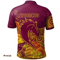 Broncos Rugby Polo Shirt - Custom Indigenous Broncos Footprints Ver2 Polo Shirt RLT13
