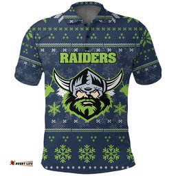 Canberra Raiders Polo Shirt - Christmas Ugly Style -