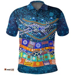 Australia Indigenous Polo Shirt - Dot Painting Art -