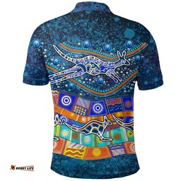 Australia Indigenous Polo Shirt - Dot Painting Art -