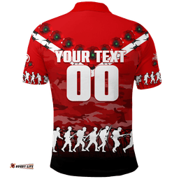 Custom Personalised Melbourne Renegades ANZAC 2022 Polo Shirt Camouflage With Poppy -