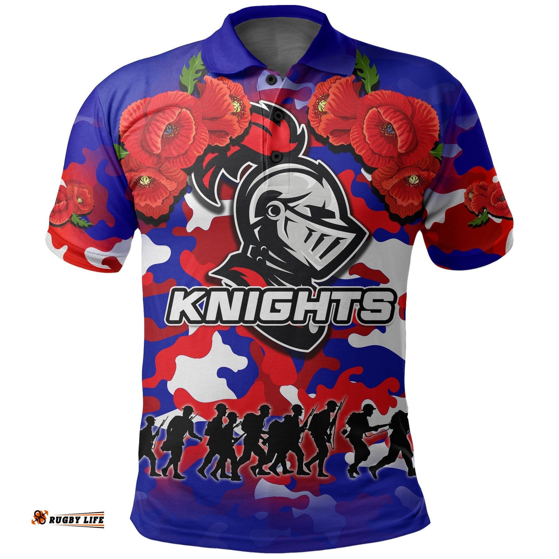 Anzac Day Polo Shirt Knights Army Style
