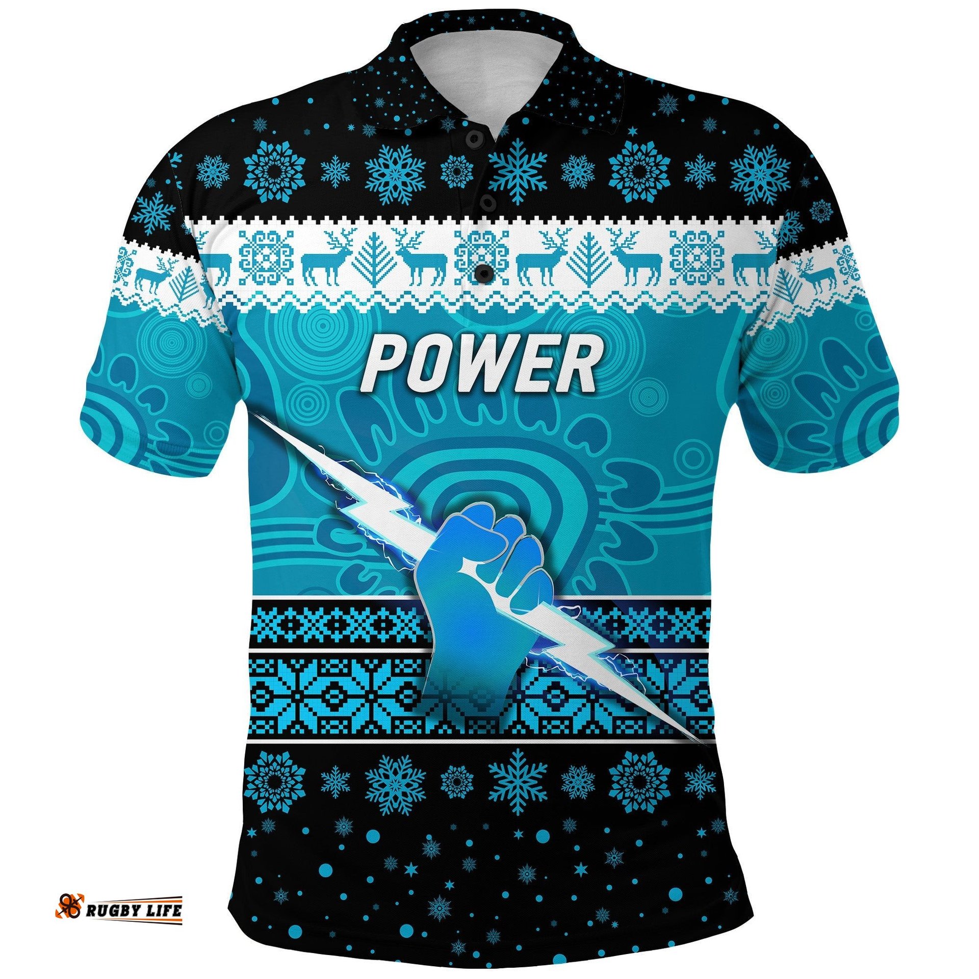 Custom Personalised Port Adelaide Power Polo Shirt Christmas Simple Style