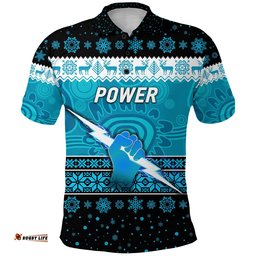 Custom Personalised Port Adelaide Power Polo Shirt Christmas Simple Style