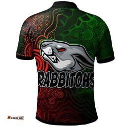 Rabbitohs Rugby Polo Shirt - CustomRabbitohs Aboriginal Polo Shirt RLT13
