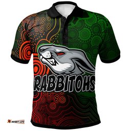 Rabbitohs Rugby Polo Shirt - CustomRabbitohs Aboriginal Polo Shirt RLT13