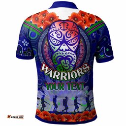 Warriors Rugby Polo Shirt - Custom Anzac Warriors Aboriginal Dot Art Vector Painting With Turtle Polo Shirt