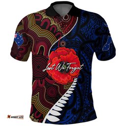 Custom Personalised Aboriginal Mix Maori Anzac Day Polo Shirt Lest We Forget