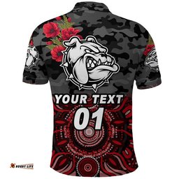Custom Personalised West Football Club Alice Springs ANZAC Polo Shirt The Bloods Indigenous Vibes - Black