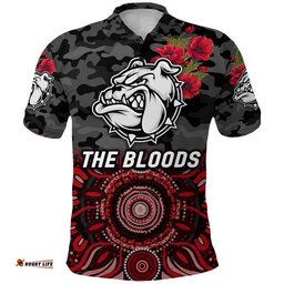 Custom Personalised West Football Club Alice Springs ANZAC Polo Shirt The Bloods Indigenous Vibes - Black