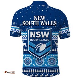 New South Wales Christmas Polo Shirt NSW Rugby Indigenous