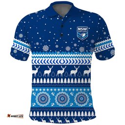 New South Wales Christmas Polo Shirt NSW Rugby Indigenous