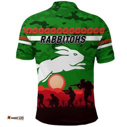 Rabbitohs ANZAC Polo Shirt Simple Style - Green