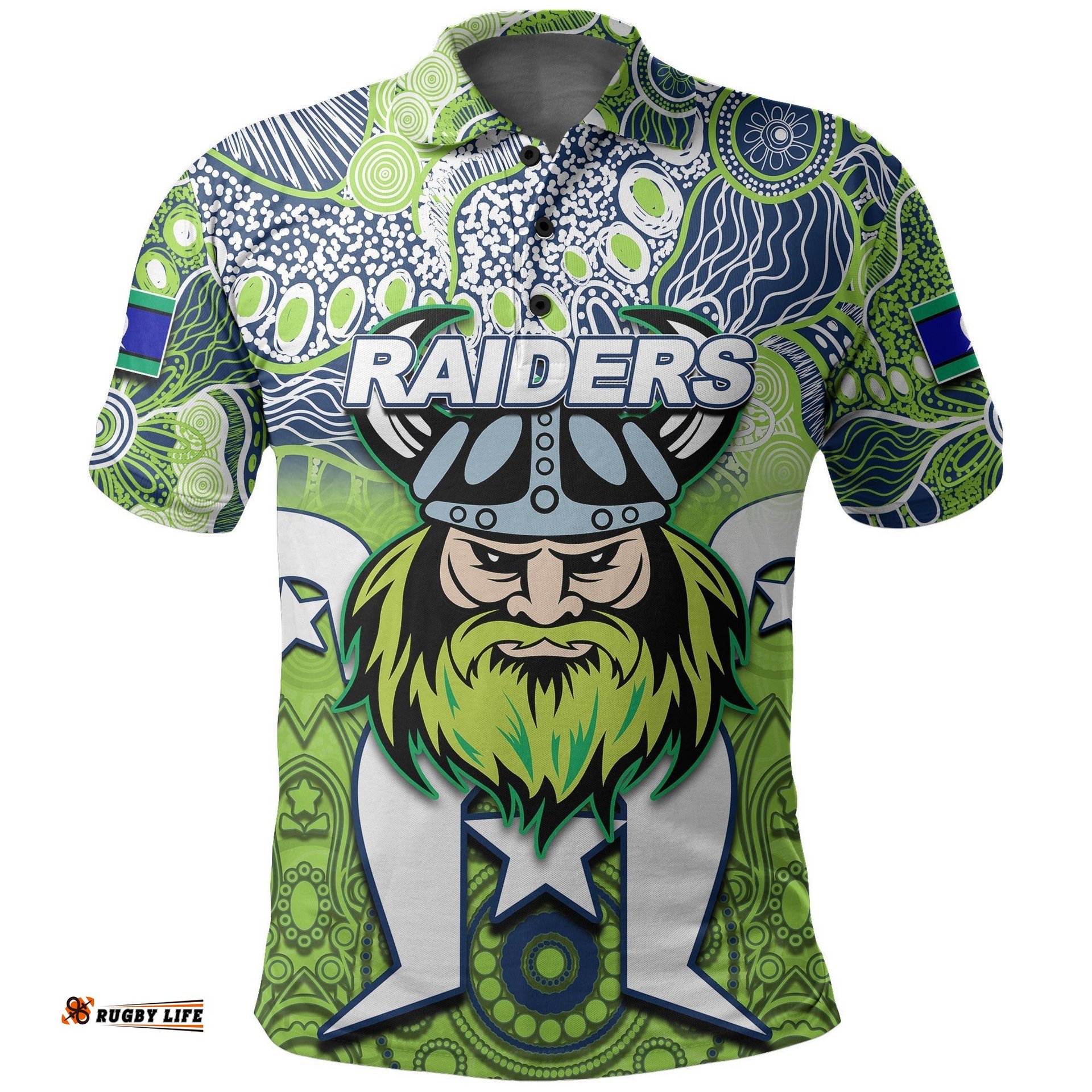 Custom Personalised Raiders Torres Strait Islanders Mix Aboriginal Polo Shirt