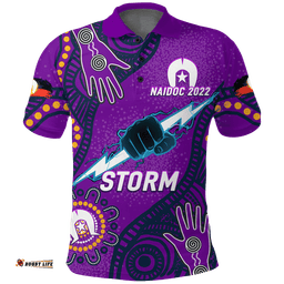 Custom Personalised Storm Rugby NAIDOC 2022 Aboriginal Polo Shirt -