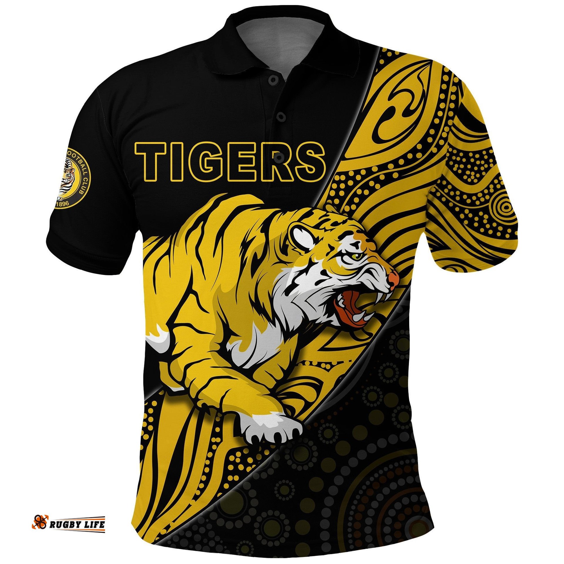 Boulder City Football Club Polo Shirt Goldfields Football Indigenous Tigers