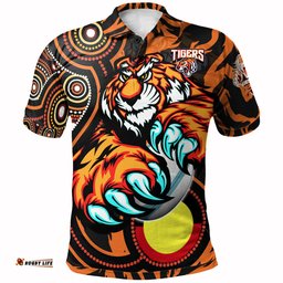 Tigers Rugby Custom Indigenous Polo Shirt - This is My Jungle Aboriginal Style RLT13