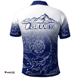 Blues Rugby Polo Shirt - Custom Blues Rugby Mountain Style Polo Shirt