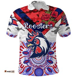 Sydney Roosters ANZAC 2022 Polo Shirt Indigenous Vibes - White