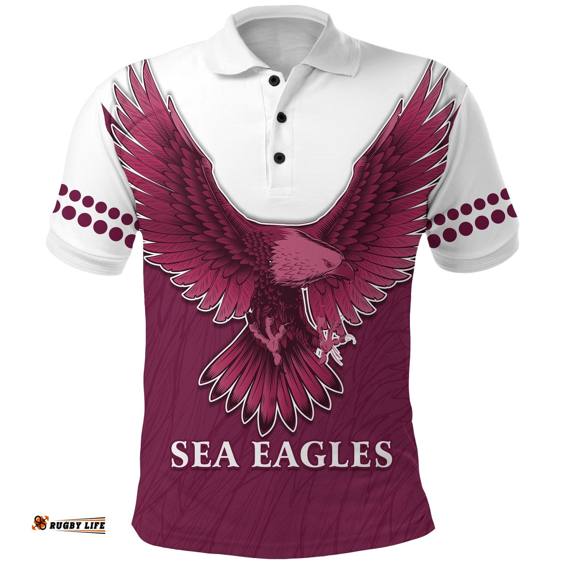 Sea Eagles 2021 Polo Shirt Manly Warringah Feather