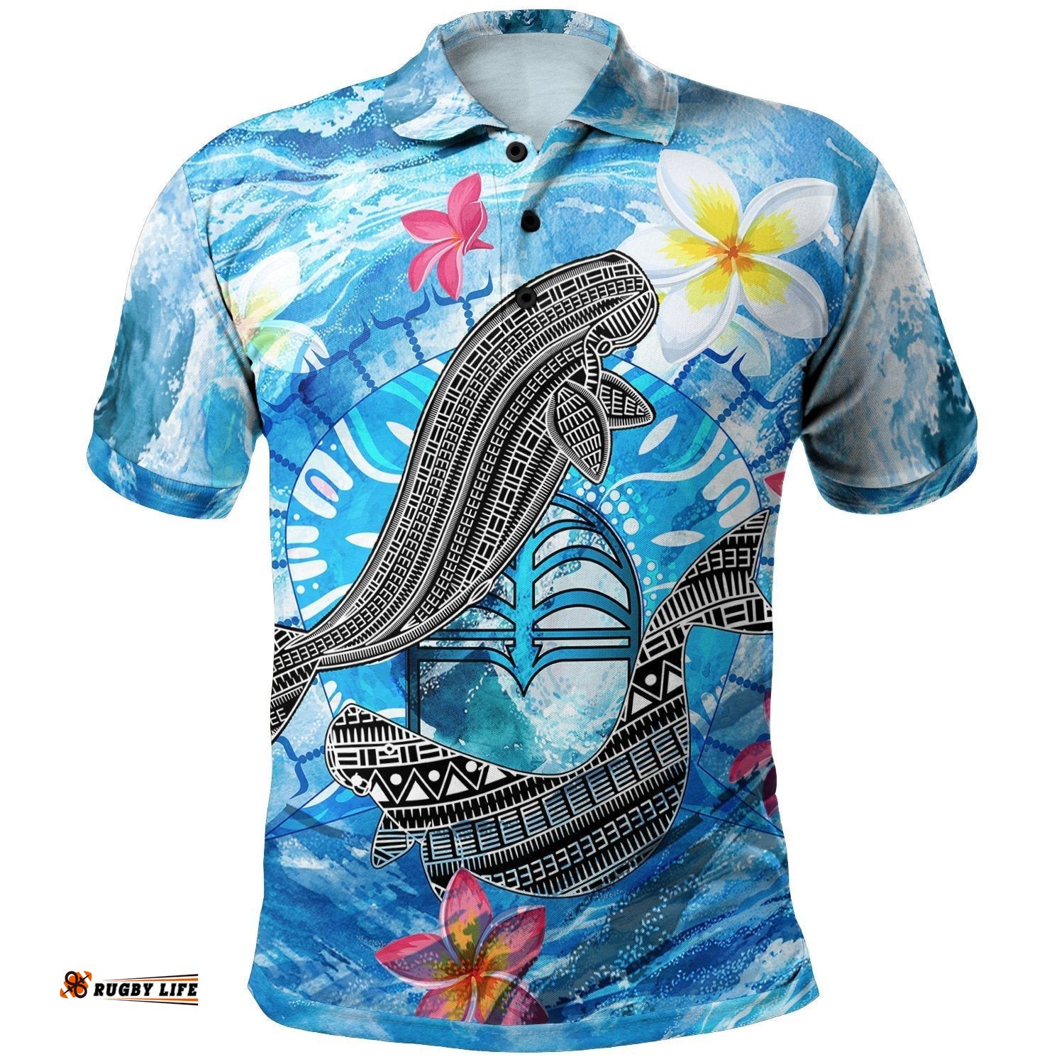 Vibe Hoodie Torres Strait Polo Shirts - Sea, Dhari And Dolphin