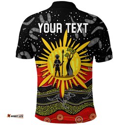 Custom Personalised Aboriginal Flag Polo Shirt Energetic Aussie