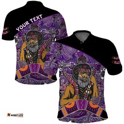Custom Personalised Australian Boomerang Polo Shirt Indigenous Australia Purple Graceful