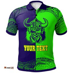 Raiders Polo Shirt - Custom Raiders Rugby Ball Polo Shirt RLT13