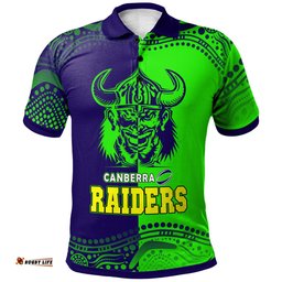 Raiders Polo Shirt - Custom Raiders Rugby Ball Polo Shirt RLT13