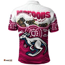 Maroons Rugby Aboriginal Custom Polo Shirt - The Cane Toads With Indigenous Koala RLT13