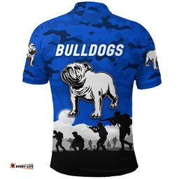 Canterbury-Bankstown Bulldogs ANZAC 2022 Polo Shirt Simple Style - Blue