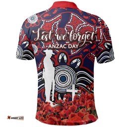 Roosters Polo Shirt Anzac Day Poppy Flowers With Aboriginal
