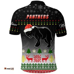 Penrith Panthers Polo Shirt Merry Christmas 2021 Indigenous