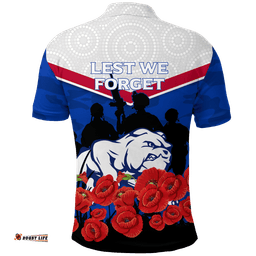 Bulldogs Anzac Day Indigenous Art Polo Shirt -