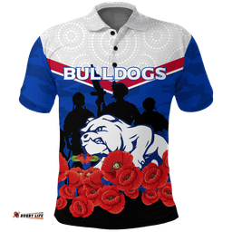 Bulldogs Anzac Day Indigenous Art Polo Shirt -