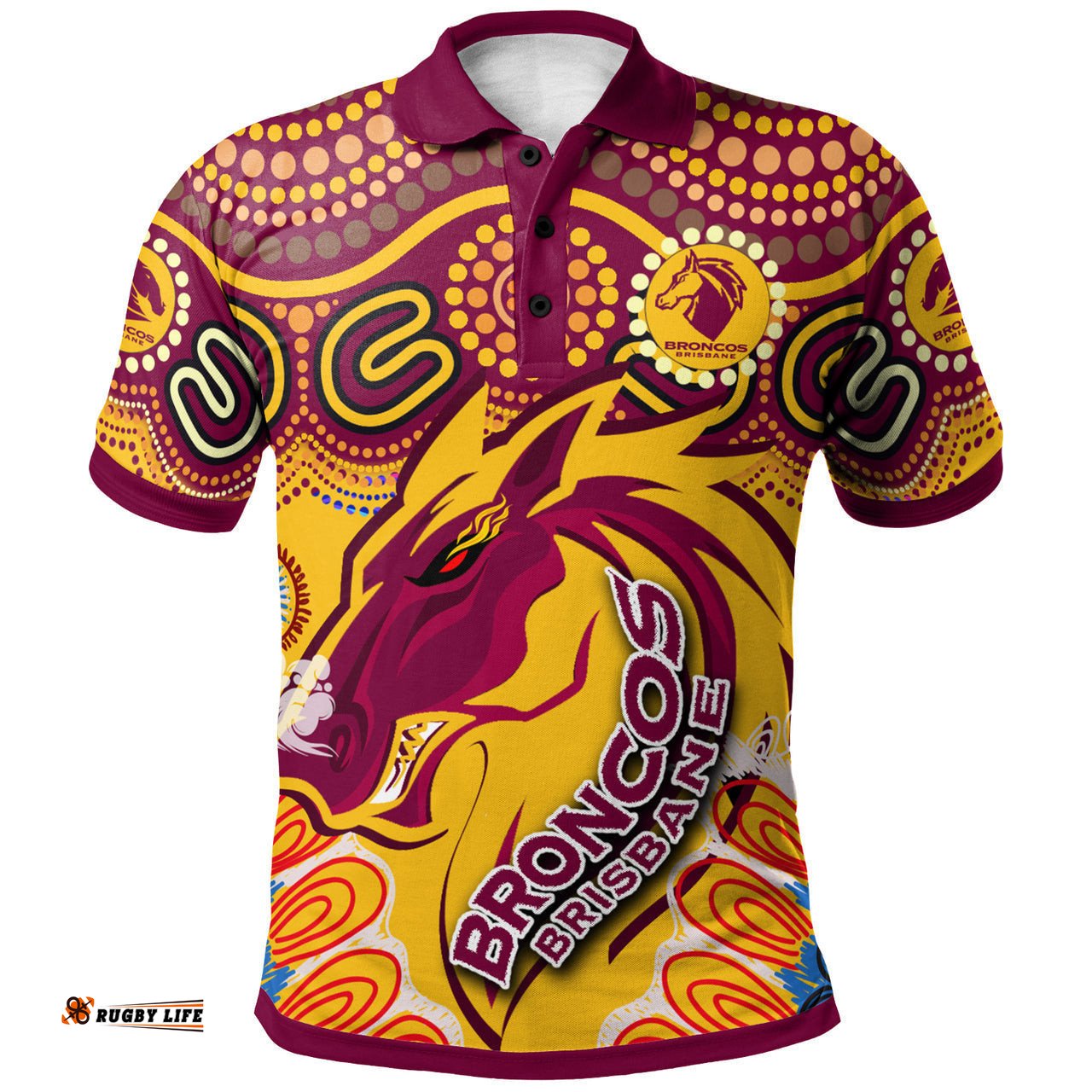 Broncos 2022 Rugby Custom Polo Shirt - Indigenous Super Broncos RLT13