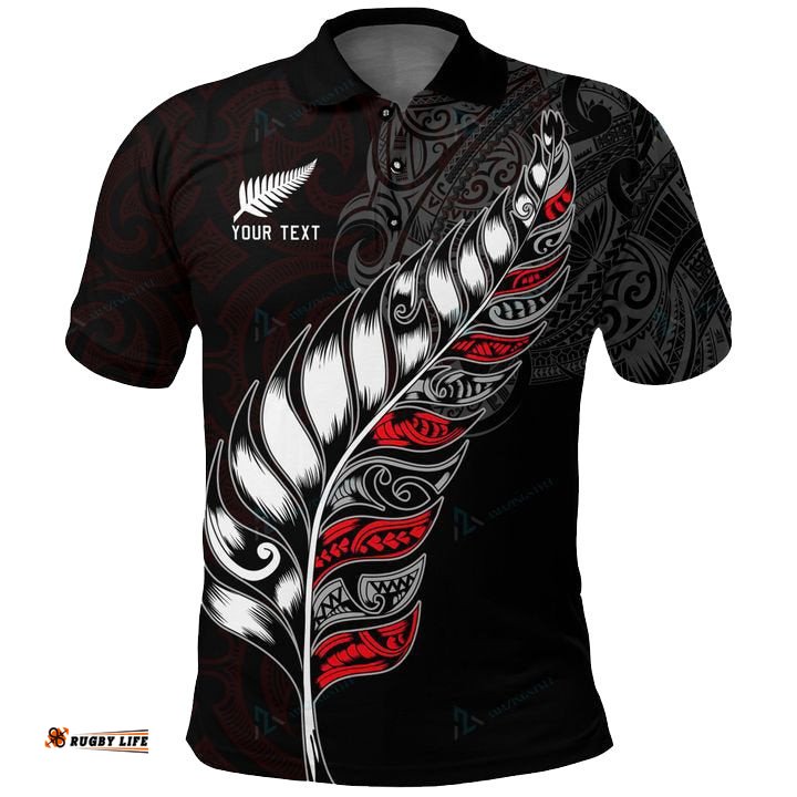 Custom Personalised Aotearoa Polo Shirt Maori Silver Fern Hei Tiki Kiwi - RLT13