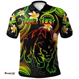 Panthers Rugby Polo Shirt - Custom Polyneisan Black Panthers Polo Shirt RLT13
