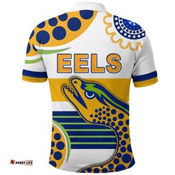 Custom Personalised Eels Indigenous Polo Shirt Parramatta 2021 Version White
