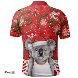 Australia Koala Polo Shirt Christmas Mix Aboriginal