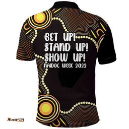 NAIDOC Week 2022 Aboriginal Polo Shirt - Indigenous Dot Painting Art -