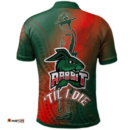 Rabbitohs Rugby Polo Shirt - Custom Anzac Rabbit Sport With Aboriginal Patterns Polo Shirt