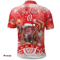 Custom Personalised Australia Boomerang Indigenous Vibes Christmas Polo Shirt Original Style - Red