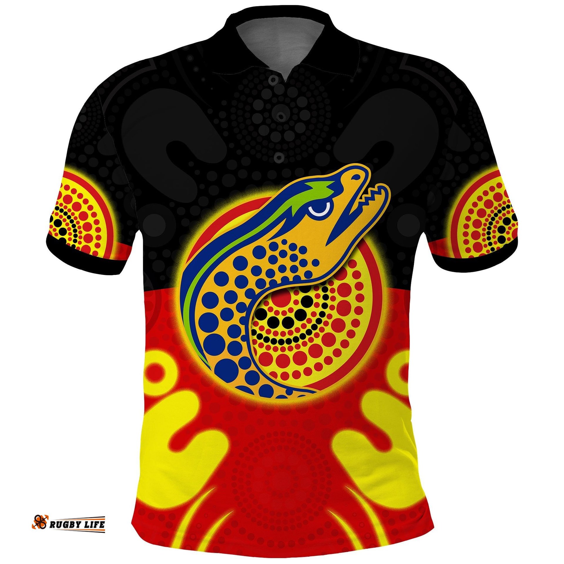Eels Indigenous Polo Shirt Style Aboriginal Flag