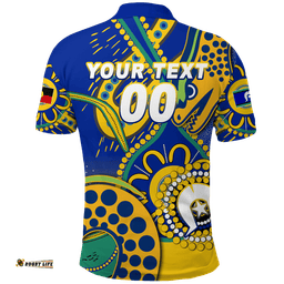 Custom Personalised Eels Rugby NAIDOC 2022 Aboriginal Polo Shirt -