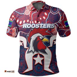 Custom Personalised Roosters Torres Strait Islanders Mix Aboriginal Polo Shirt