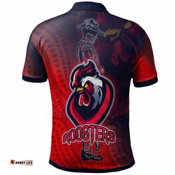 Roosters Rugby Polo Shirt - Custom Anzac Roosters Sport With Aboriginal Patterns Polo Shirt