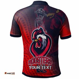 Roosters Rugby Polo Shirt - Custom Anzac Roosters Sport With Aboriginal Patterns Polo Shirt