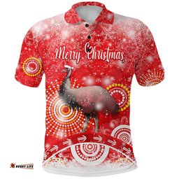 Australian Emu Christmas Polo Shirt Original Style - Red