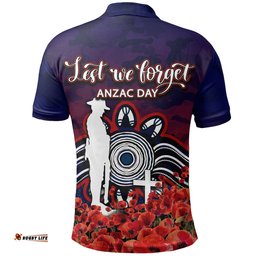 Roosters Polo Shirts Anzac Day Poppy Flowers With Army Patterns